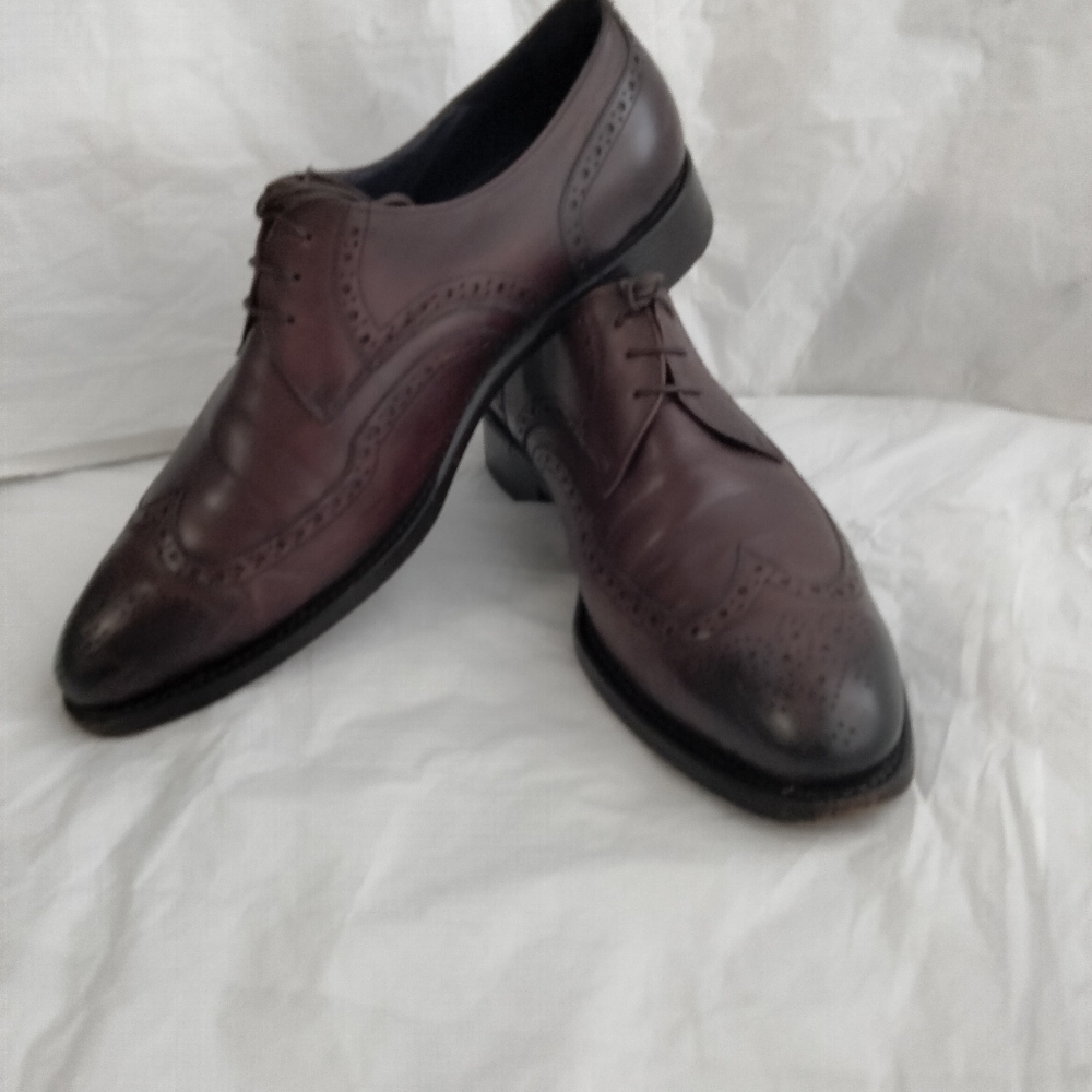 ISAIA Napoli luxury wingtip men's shoes UK 9 us 10